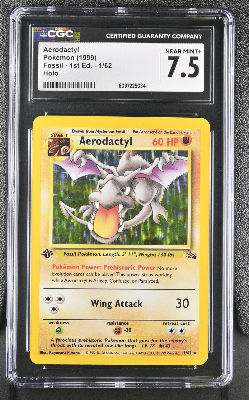 CGC 7.5 Aerodactyl(1/62) [Fossil - 1st Ed.] - 6097225034