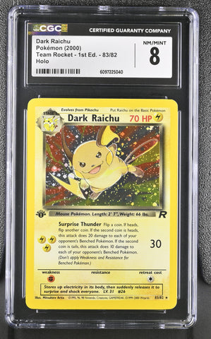 CGC 8 Dark Raichu (83/82) [Team Rocket 1st Edition] - 6097225040
