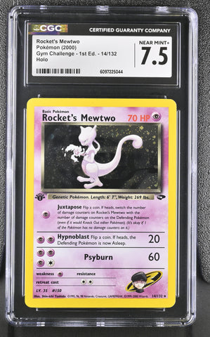 CGC 7.5 Rocket's Mewtwo (14/132) [Gym Challenge 1st Edition] - 6097225044