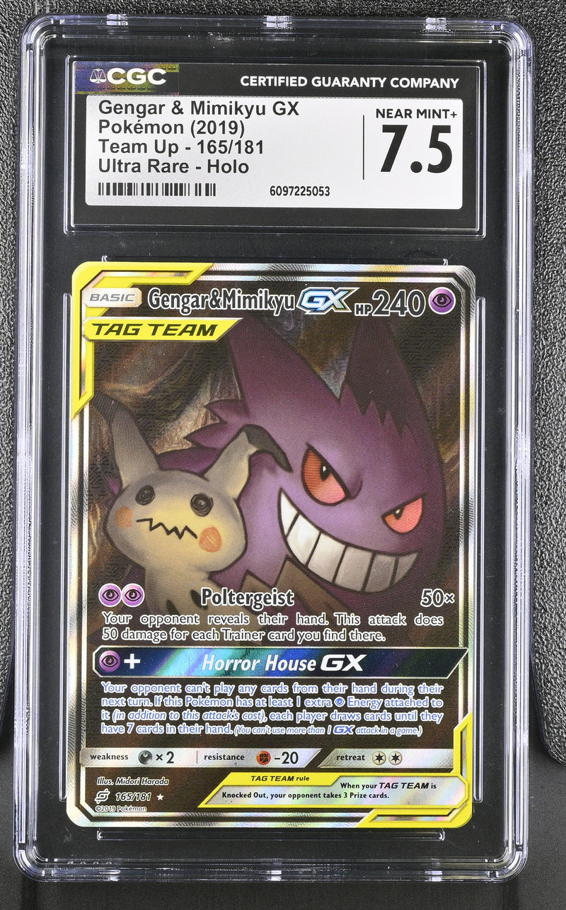 CGC 7.5 Gengar & Mimikyu GX (165/181) [Sun & Moon: Team Up] - 6097225053