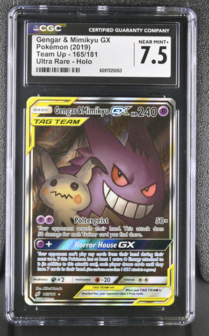 CGC 7.5 Gengar & Mimikyu GX (165/181) [Sun & Moon: Team Up] - 6097225053
