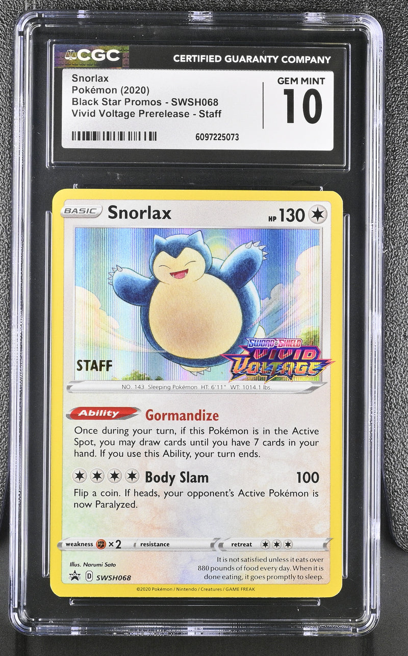 CGC GEM MINT 10 Snorlax(SWSH068) [Black Star Promos] - 6097225073