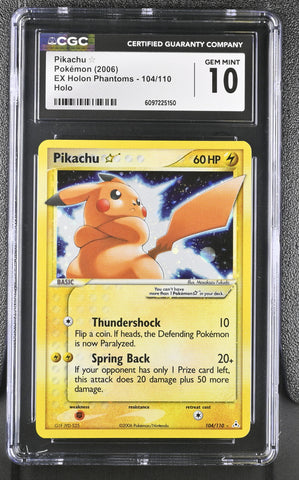 CGC GEM MINT 10 Pikachu Star (104/110) [EX: Holon Phantoms] - 6097225150