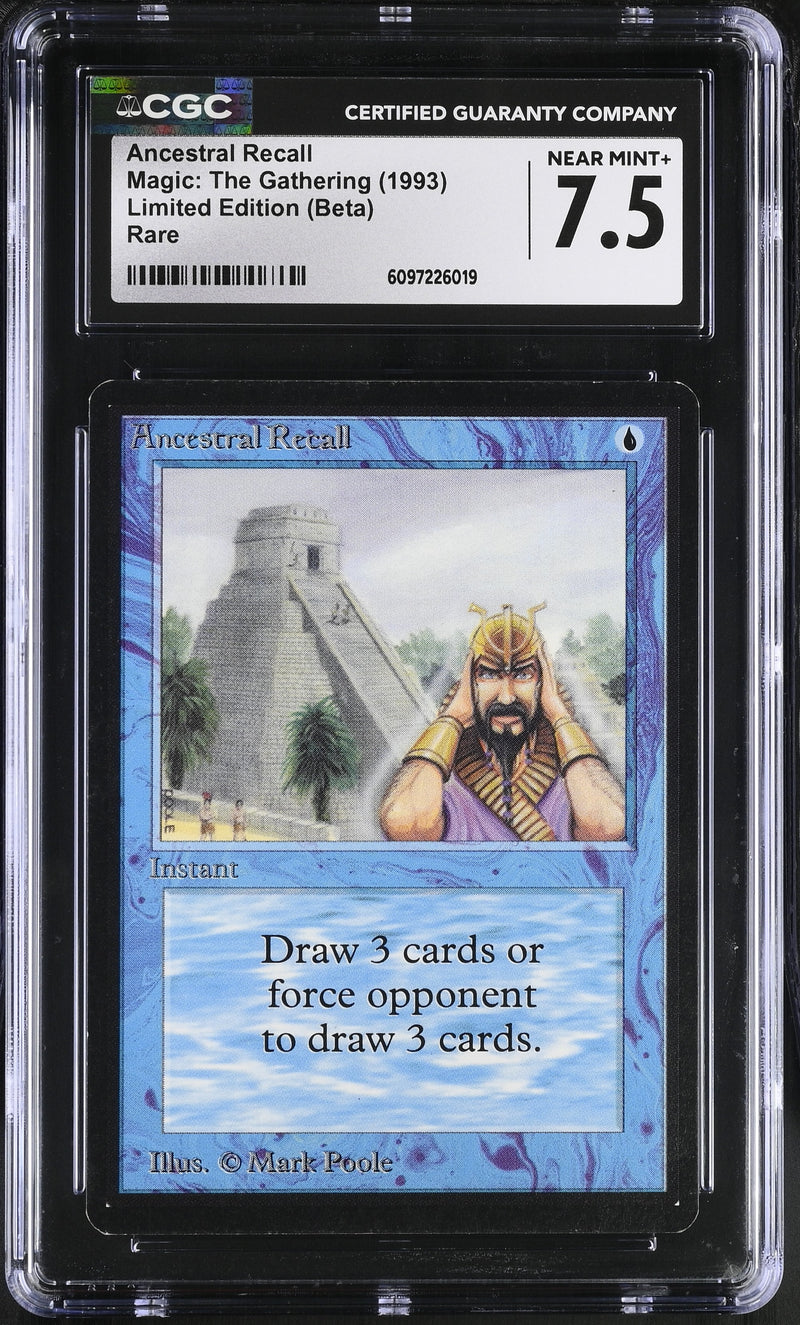 CGC 7.5 Ancestral Recall[Limited Edition (Beta)] - 6097226019