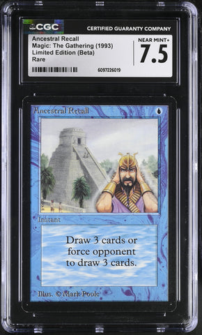 CGC 7.5 Ancestral Recall[Limited Edition (Beta)] - 6097226019