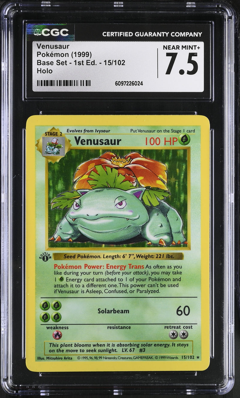 CGC 7.5 Venusaur (15/102) (Shadowless) [Base Set 1st Edition] - 6097226024