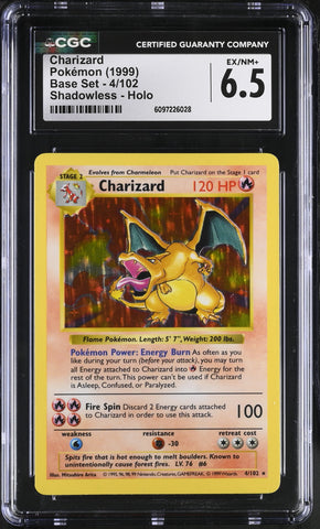 CGC 6.5 Charizard(4/102) [Base Set] - 6097226028