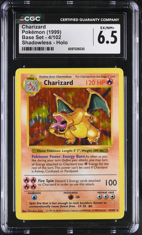 CGC 6.5 Charizard(4/102) [Base Set] - 6097226030