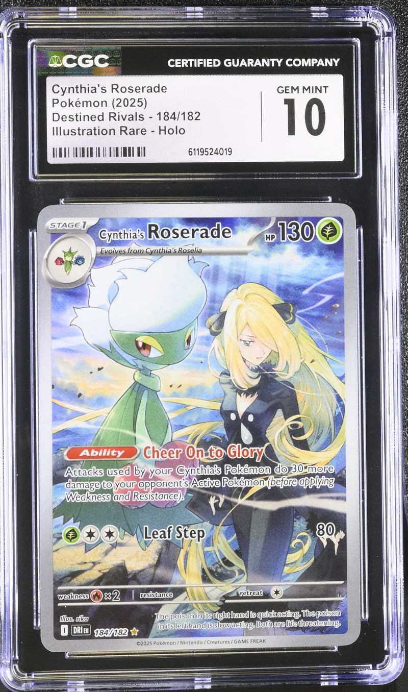 CGC GEM MINT 10 Cynthia's Roserade (184/182) [Scarlet & Violet: Destined Rivals] - 6119524019