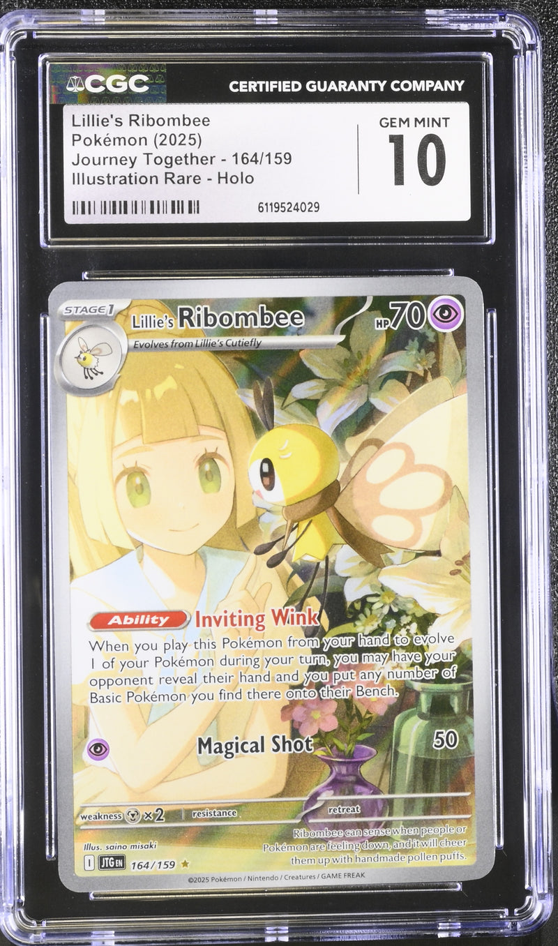 CGC GEM MINT 10 Lillie's Ribombee (164/159) [Scarlet & Violet: Journey Together] - 6119524029