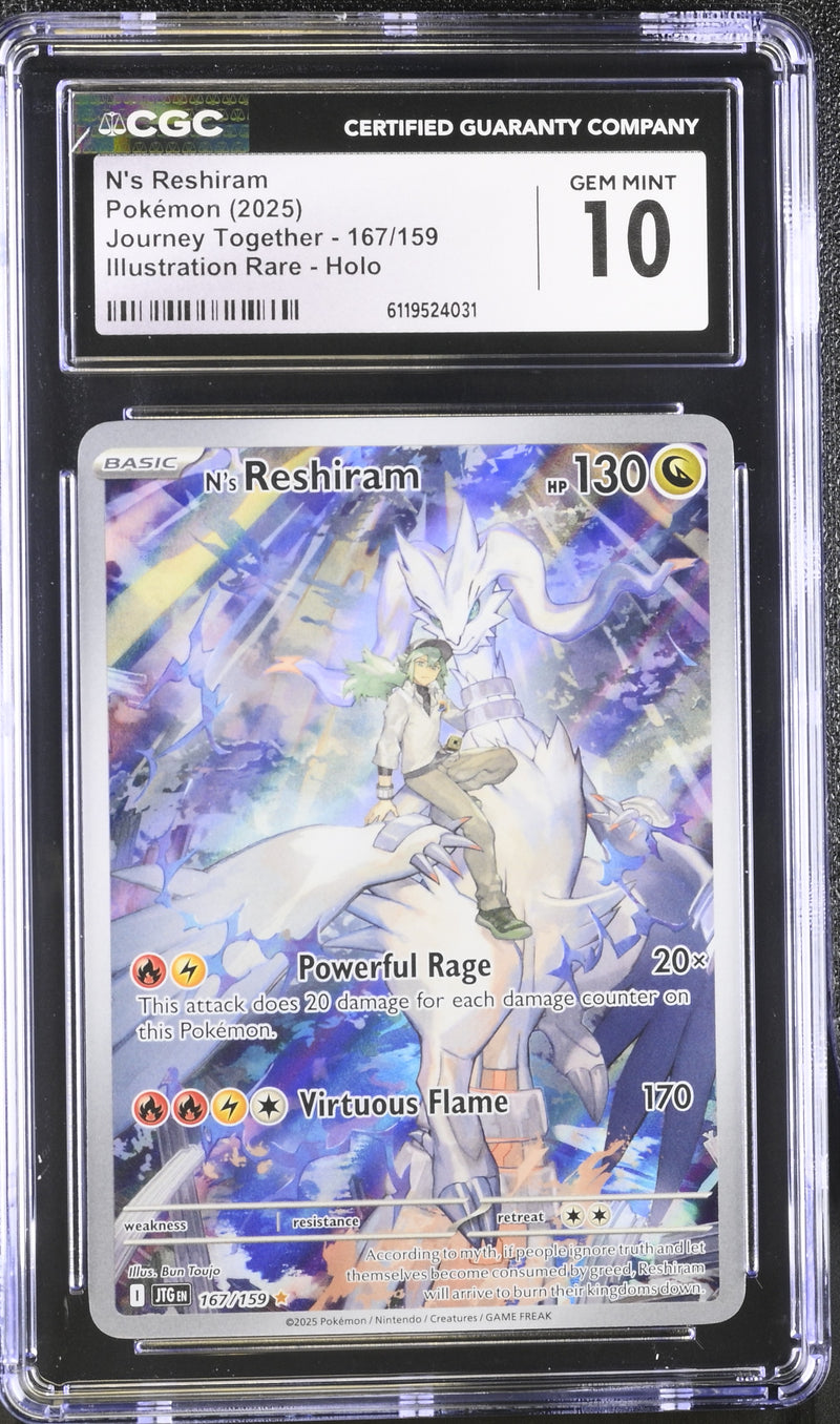CGC GEM MINT 10 N's Reshiram(167/159) [Journey Together] - 6119524031