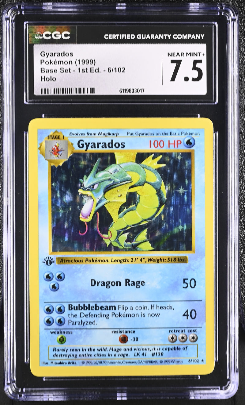 CGC 7.5 Gyarados (6/102) (Shadowless) [Base Set 1st Edition] - 6119833017