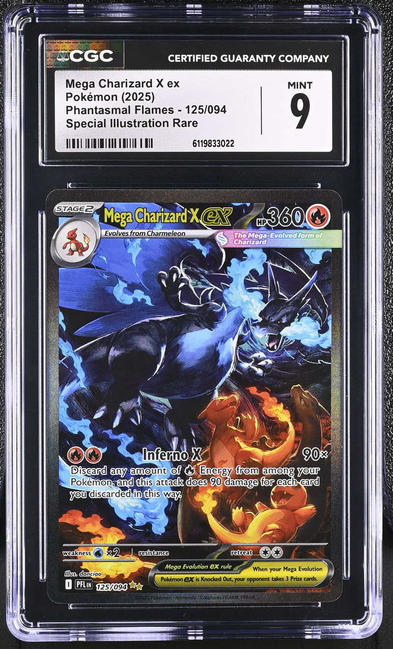 CGC 9 Mega Charizard X ex (125/094) [Mega Evolution: Phantasmal Flames] - 6119833022