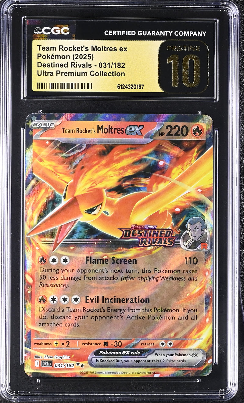 CGC PRISTINE 10 Team Rocket's Moltres ex(031/182) [Destined Rivals] - 6124320197