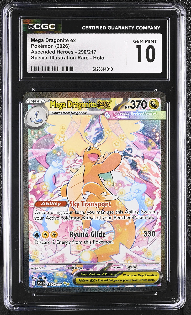 CGC GEM MINT 10 Mega Dragonite ex (290/217) [Mega Evolution: Ascended Heroes] - 6126514010