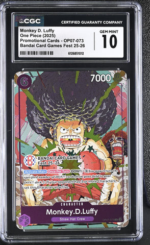 CGC GEM MINT 10 Monkey D. Luffy [Promotional Cards] - 6126851012