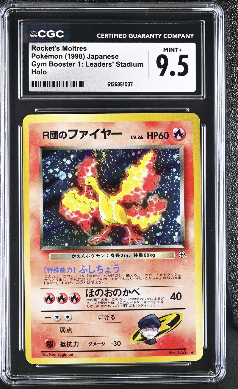 CGC MINT+ 9.5 Rocket's Moltres() [Gym Booster 1: Leaders' Stadium] - 6126851037