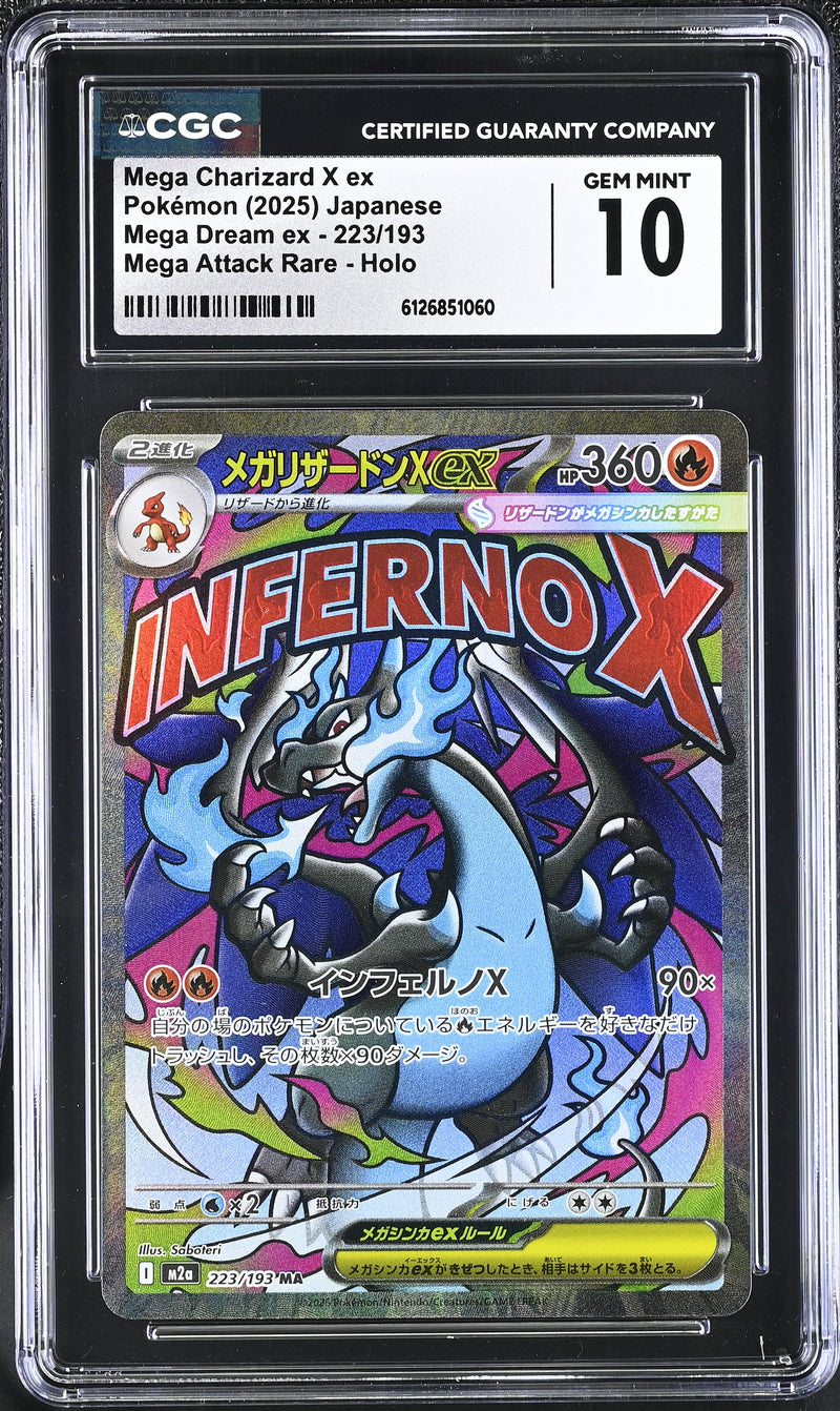 CGC GEM MINT 10 Mega Charizard X ex(223/193) [Mega Dream ex] - 6126851060