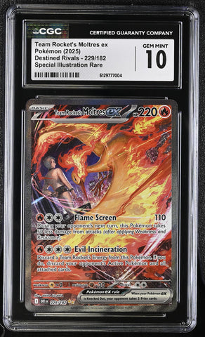CGC GEM MINT 10 Team Rocket's Moltres ex(229/182) [Destined Rivals] - 6129777004