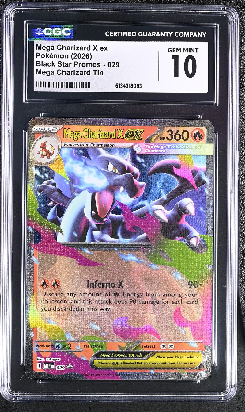 CGC GEM MINT 10 Mega Charizard X ex(029) [Black Star Promos] - 6134318083