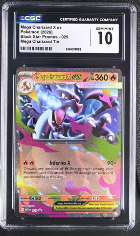 CGC GEM MINT 10 Mega Charizard X ex(029) [Black Star Promos] - 6134318083