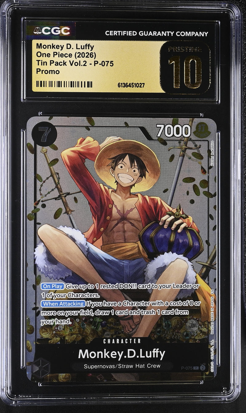 CGC PRISTINE 10 Monkey D. Luffy [Tin Pack Vol.2] - 6136451027