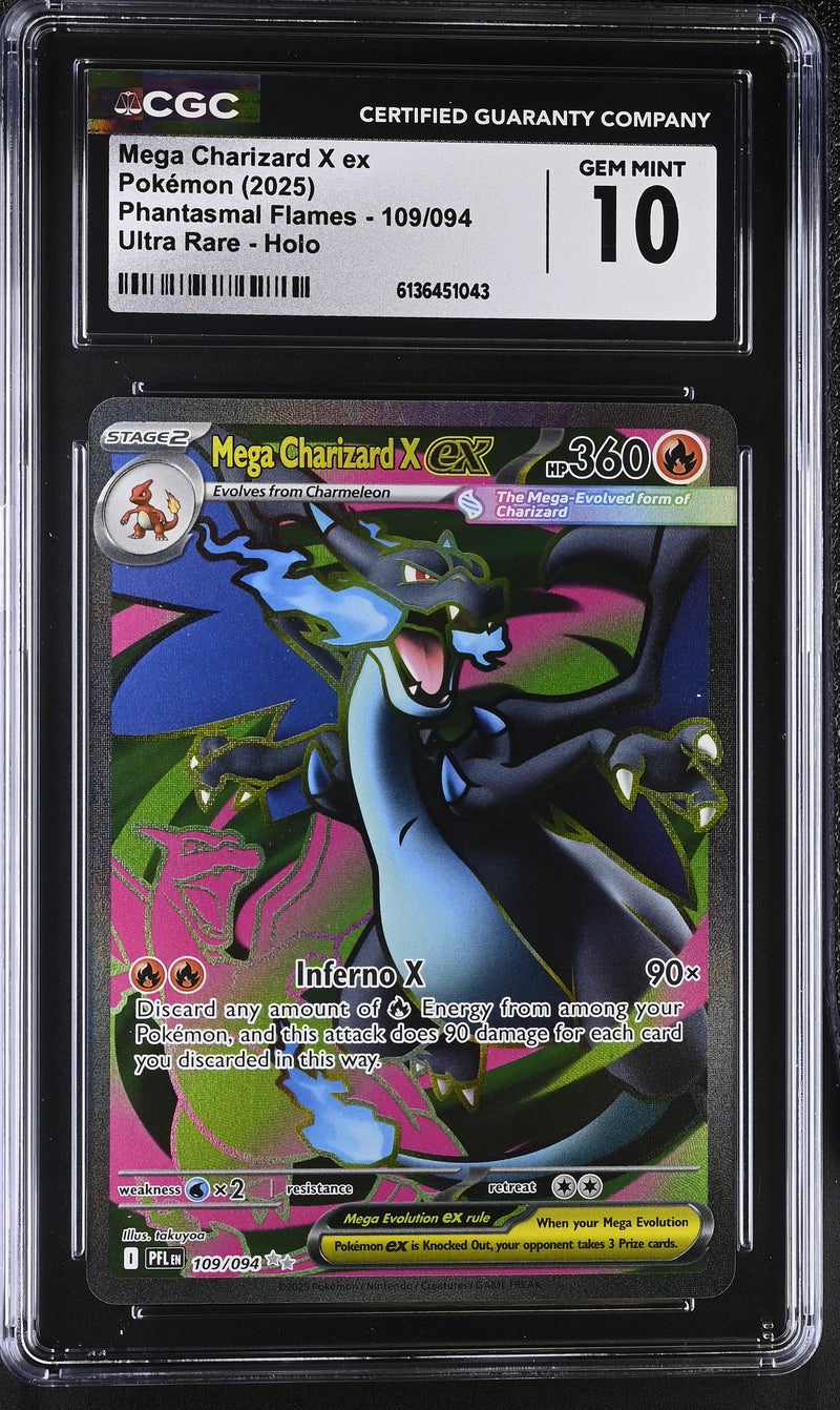 CGC GEM MINT 10 Mega Charizard X ex(109/094) [Phantasmal Flames] - 6136451043