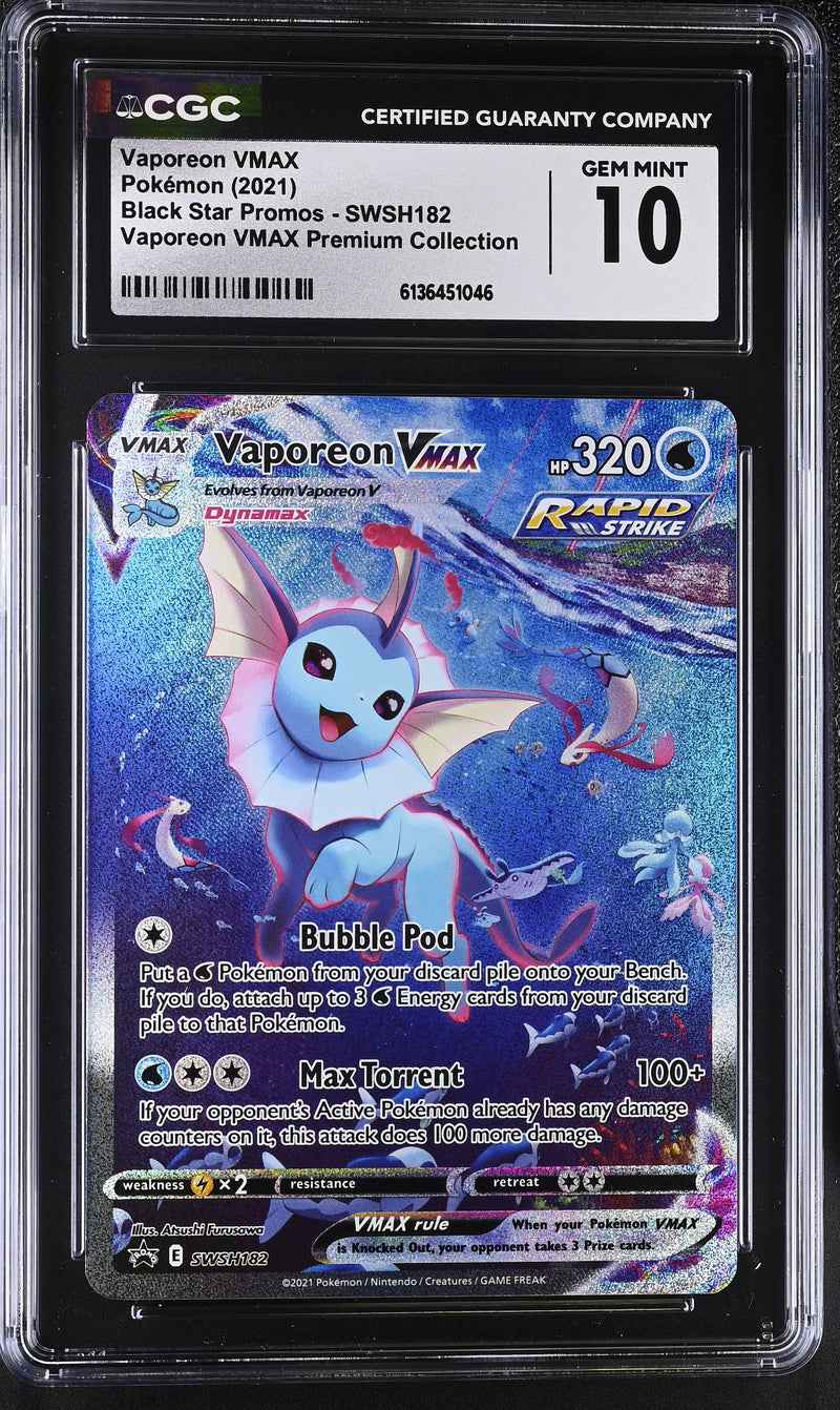 CGC GEM MINT 10 Vaporeon VMAX(SWSH182) [Black Star Promos] - 6136451046