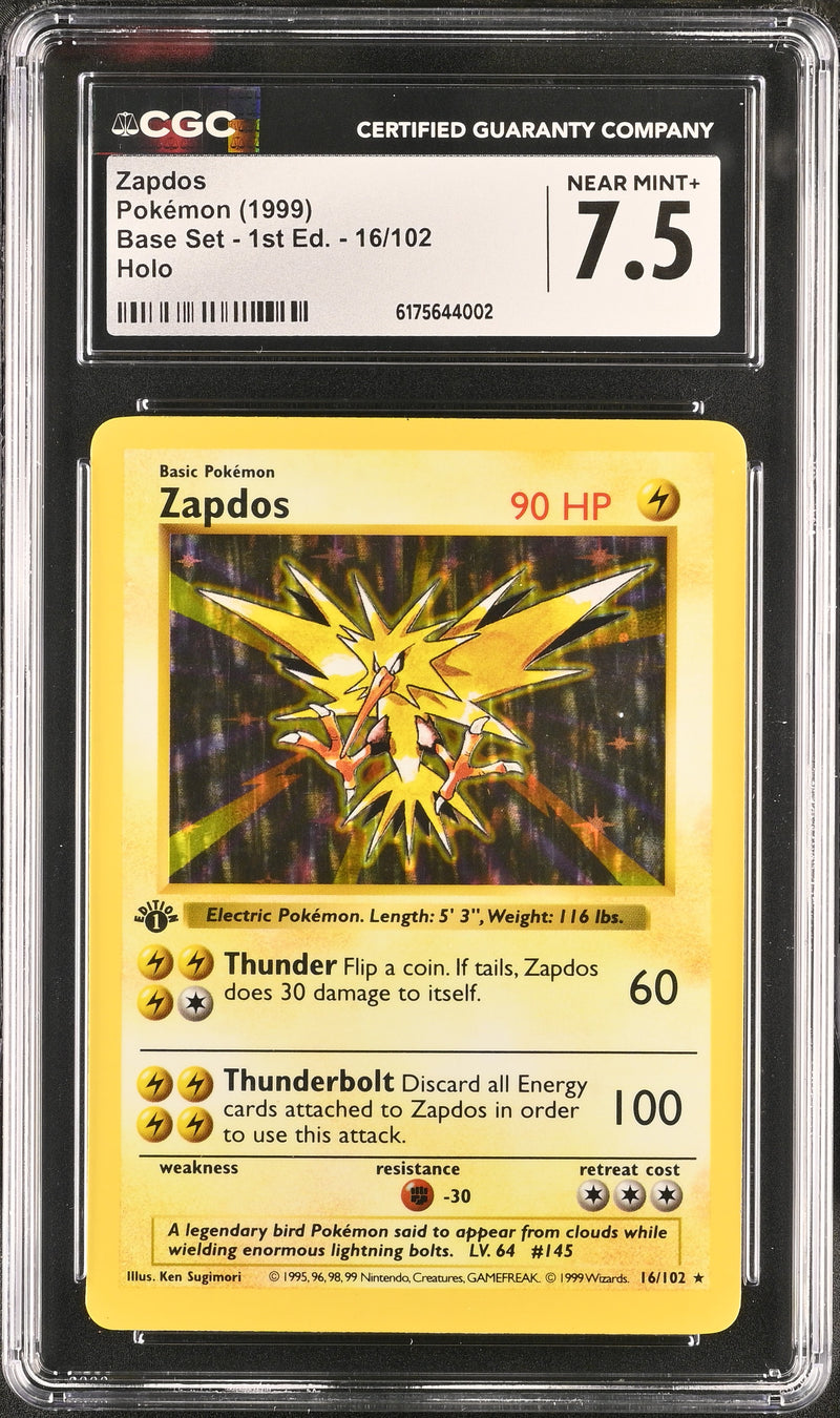 CGC 7.5 Zapdos(16/102) [Base Set - 1st Ed.] - 6175644002