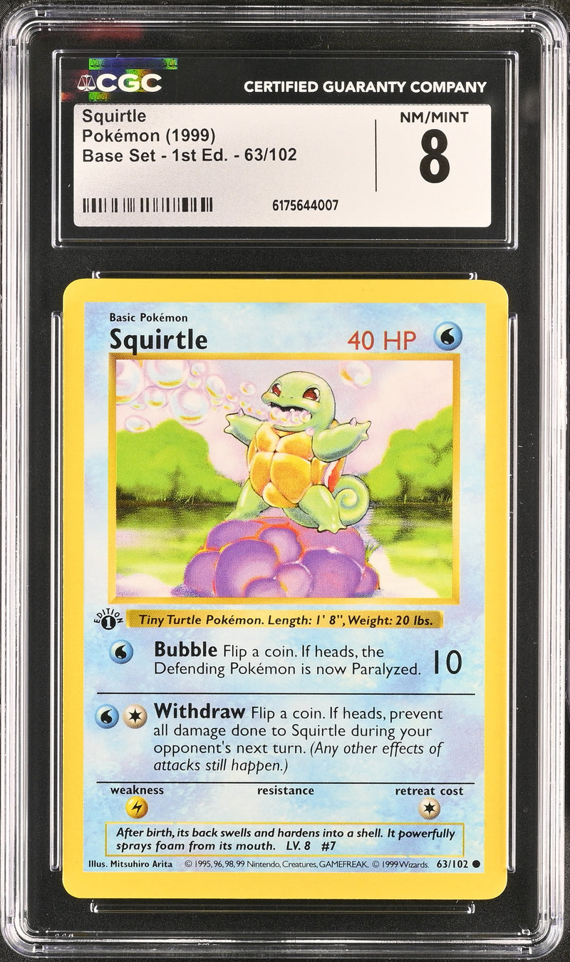 CGC 8 Squirtle(63/102) [Base Set - 1st Ed.] - 6175644007
