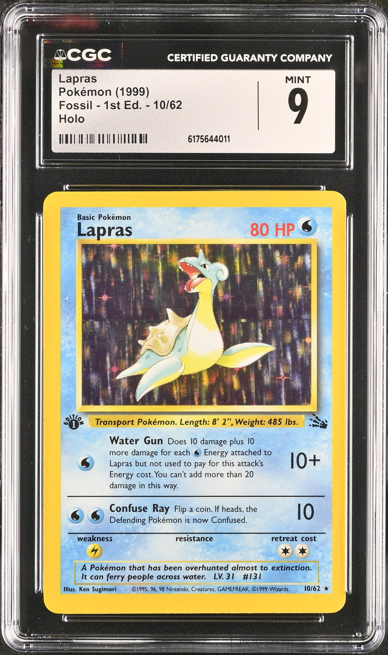 CGC 9 Lapras(10/62) [Fossil - 1st Ed.] - 6175644011
