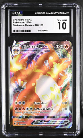 CGC GEM MINT 10 Charizard VMAX (020/189) [Sword & Shield: Darkness Ablaze] - 3724829001