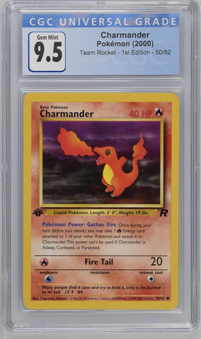CGC GEM MINT 10 Charmander (50/82) [Team Rocket 1st Edition] - 3760254036