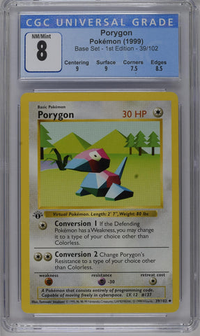CGC 8 Porygon(39/102) [Base Set - 1st Ed.] - 3790889072