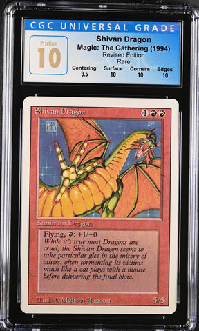 CGC PRISTINE 10 Shivan Dragon [Revised Edition] - 3931493017