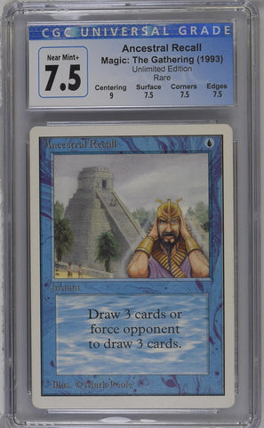 CGC 7.5 Ancestral Recall [Unlimited Edition] - 3931494006