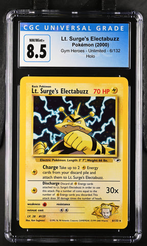 CGC 8.5 Lt. Surge's Electabuzz(6/132) [Gym Heroes] - 4003025069