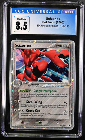 CGC 8.5 Scizor ex(108/115) [EX Unseen Forces] - 4048576042