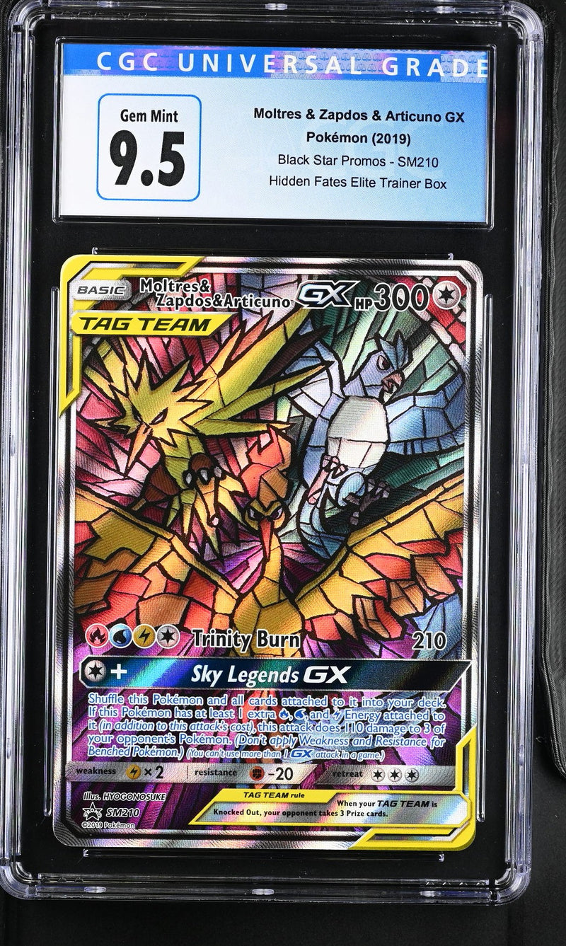 CGC GEM MINT 10 Moltres & Zapdos & Articuno GX (SM210) [Sun & Moon: Black Star Promos] - 4078290096