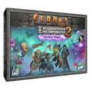 Clank! Legacy: Acquisitions Incorporated 2 - Darkest Magic board game box featuring colorful fantasy adventure artwork with multiple characters including adventurers, monsters, and magical elements against a dungeon-like stone frame background. The box art depicts an action-packed scene with warriors, spellcasters, and creatures in a vibrant underground setting with glowing magical effects.