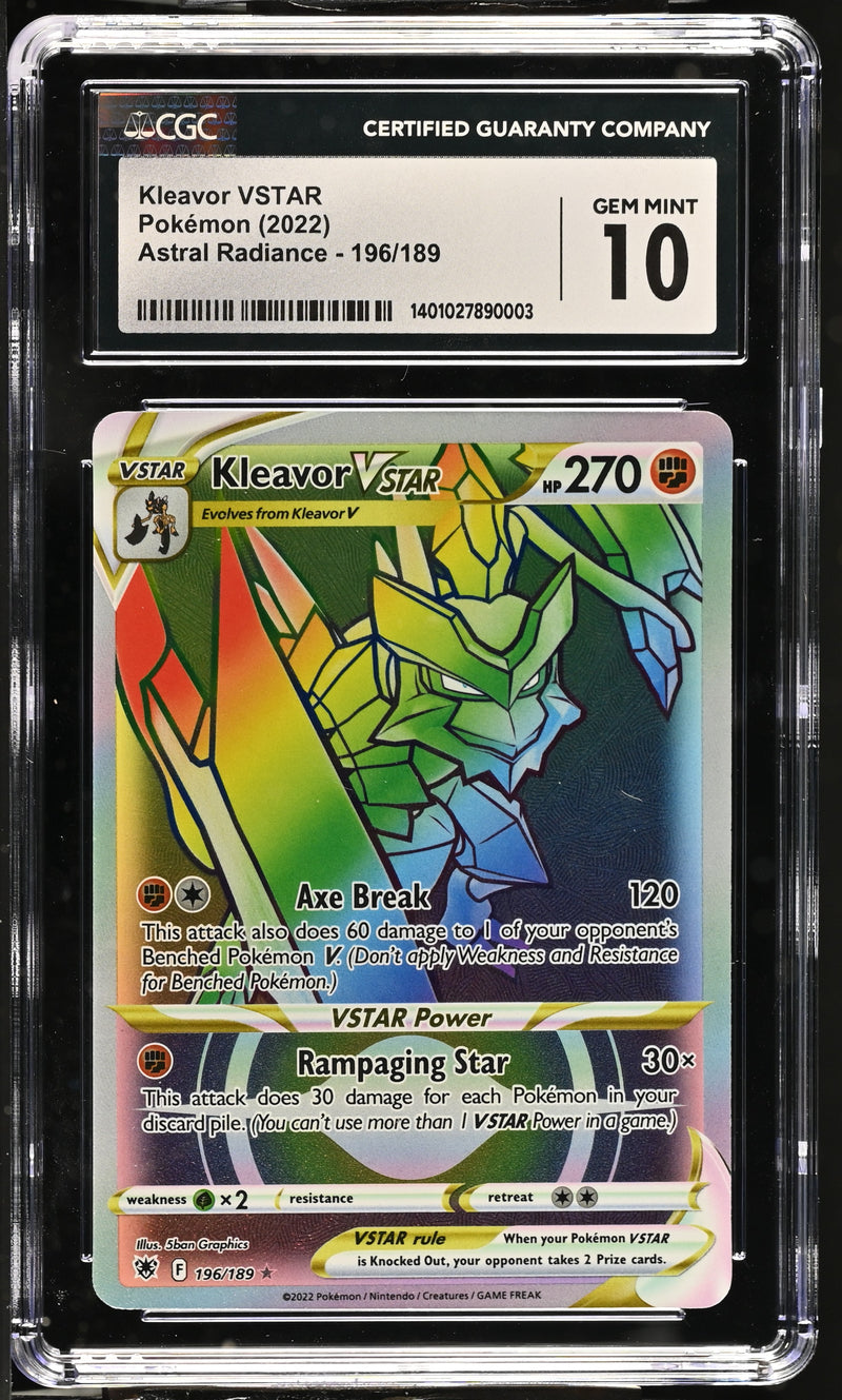 CGC GEM MINT 10 Kleavor VSTAR (196/189) [Sword & Shield: Astral Radiance] - 1401027890003