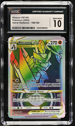 CGC GEM MINT 10 Kleavor VSTAR (196/189) [Sword & Shield: Astral Radiance] - 1401027890003