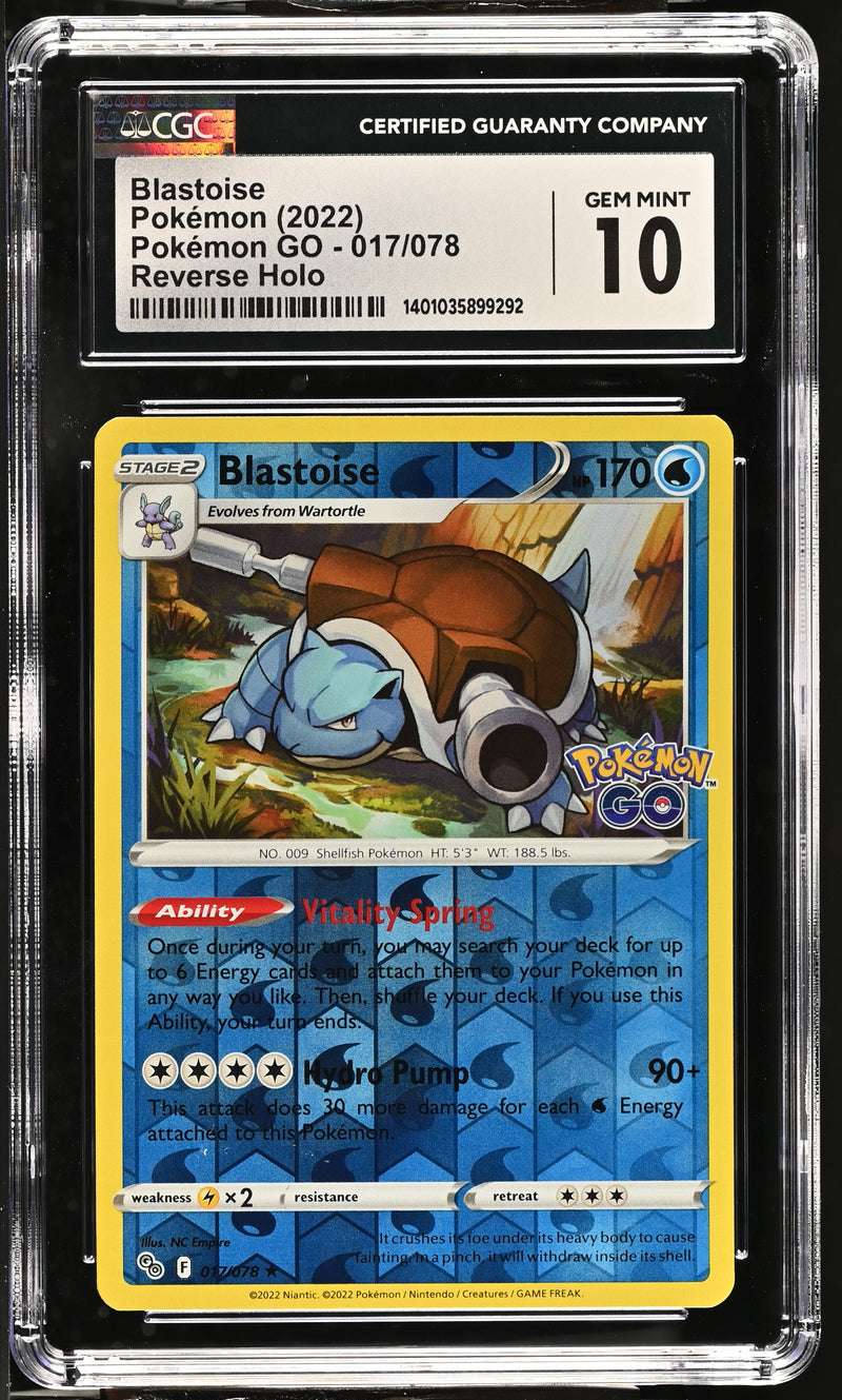 CGC GEM MINT 10 Blastoise(017/078) [Pokemon GO] - 1401035899292