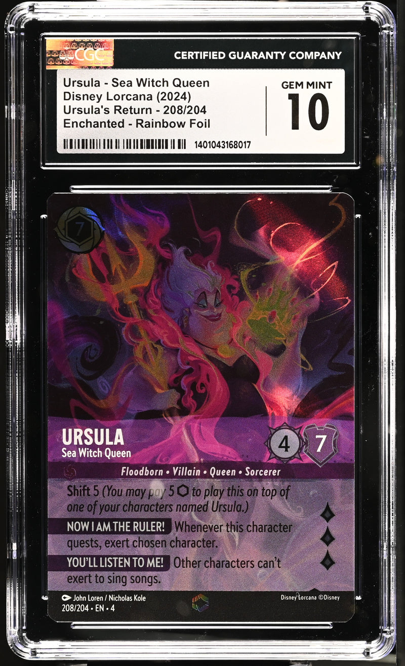 CGC 10 Ursula - Sea Witch Queen (208/204) (Enchanted) [Ursula's Return]  - 1401043168017