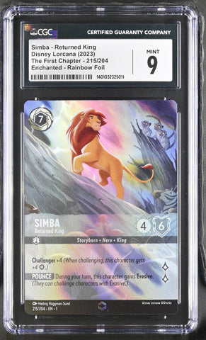 CGC 9 Simba - Returned King (Enchanted) (215/204) [The First Chapter] - 1401032325011