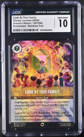 CGC 10 Look At This Family (207/204) (Enchanted) [Ursula's Return]  - 1401040528004
