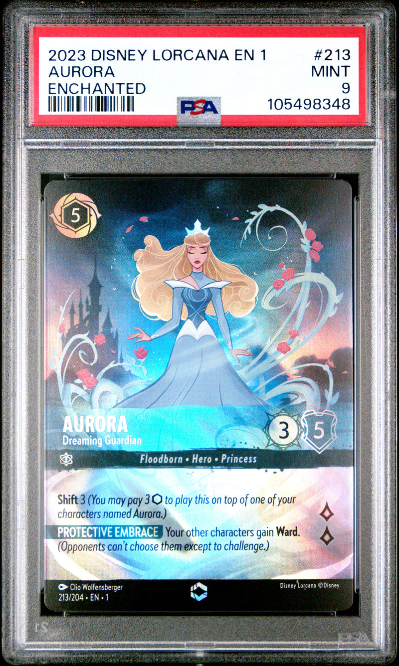 PSA MINT 9 Aurora - Dreaming Guardian (Enchanted) (213/204) [The First Chapter] - 105498348