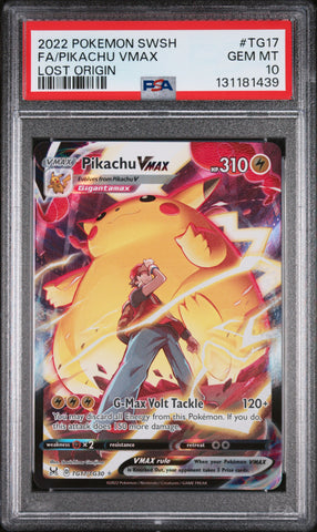 PSA GEM MT 10 Pikachu VMAX (TG17/TG30) [Sword & Shield: Lost Origin] - 131181439