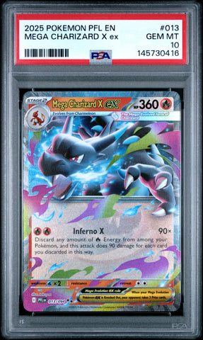PSA GEM MT 10 Mega Charizard X Ex(013/094) [Pfl En-Phantasmal Flames] - 145730416