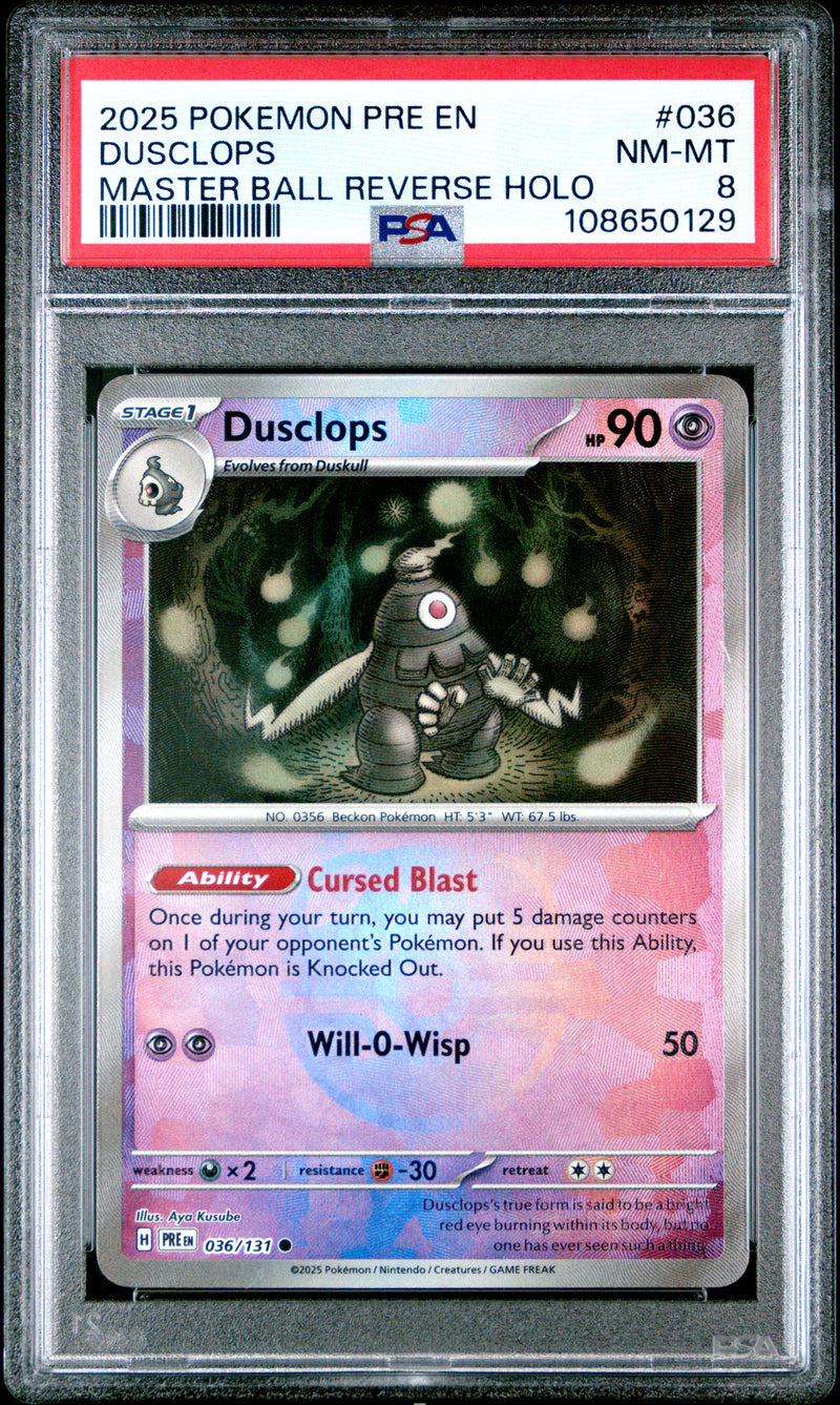 PSA NM-MT 8 Dusclops (036/131) [Pre En-Prismatic Evolutions] - 108650129
